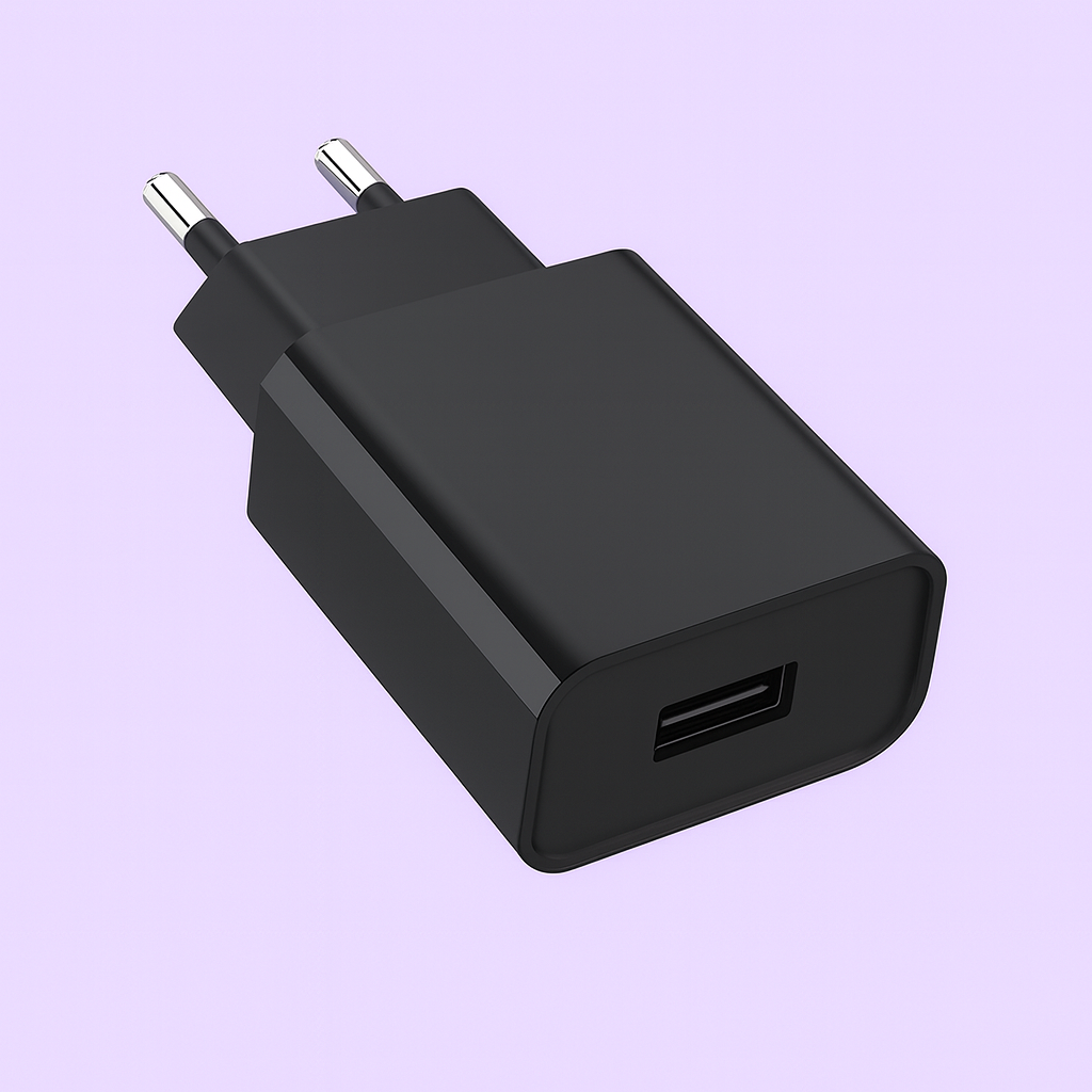 Adaptateur secteur noir, accessoire pratique et discret pour recharger et alimenter vos appareils électroniques