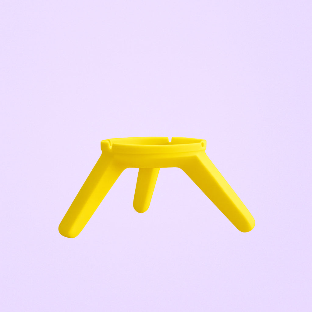 Pied Elania jaune, support décoratif et résistant, parfait pour lampes ou objets personnalisés.