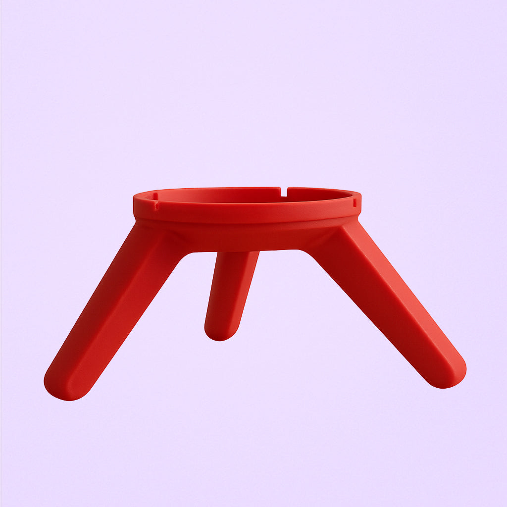 Pied Elania rouge, support décoratif et robuste, idéal pour lampes ou créations personnalisées.