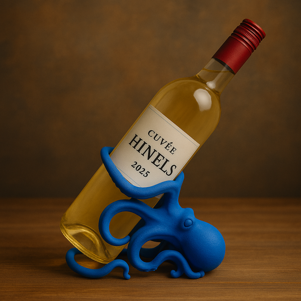 Porte-bouteille Octopus en impression 3D, fabrication française, design original et unique.