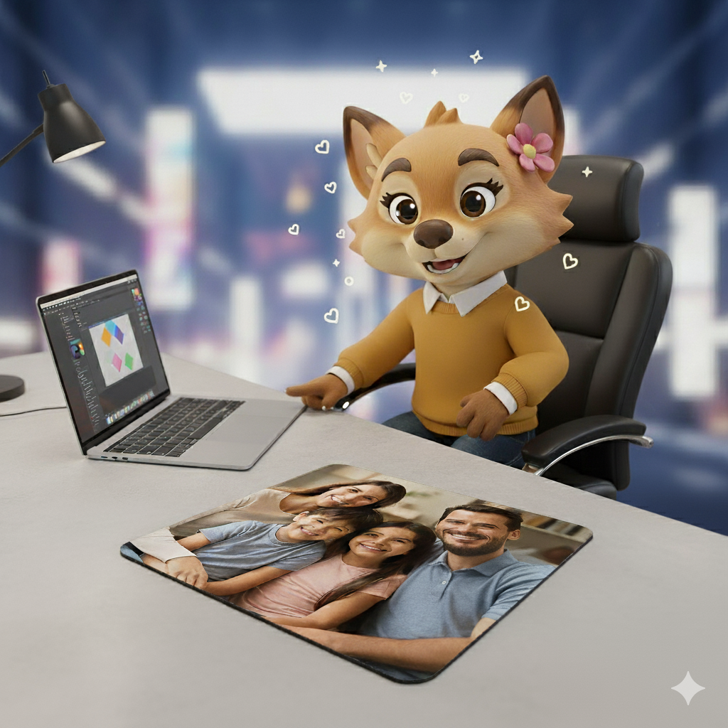 Tapis de souris personnalisable par sublimation avec photo ou prénom.