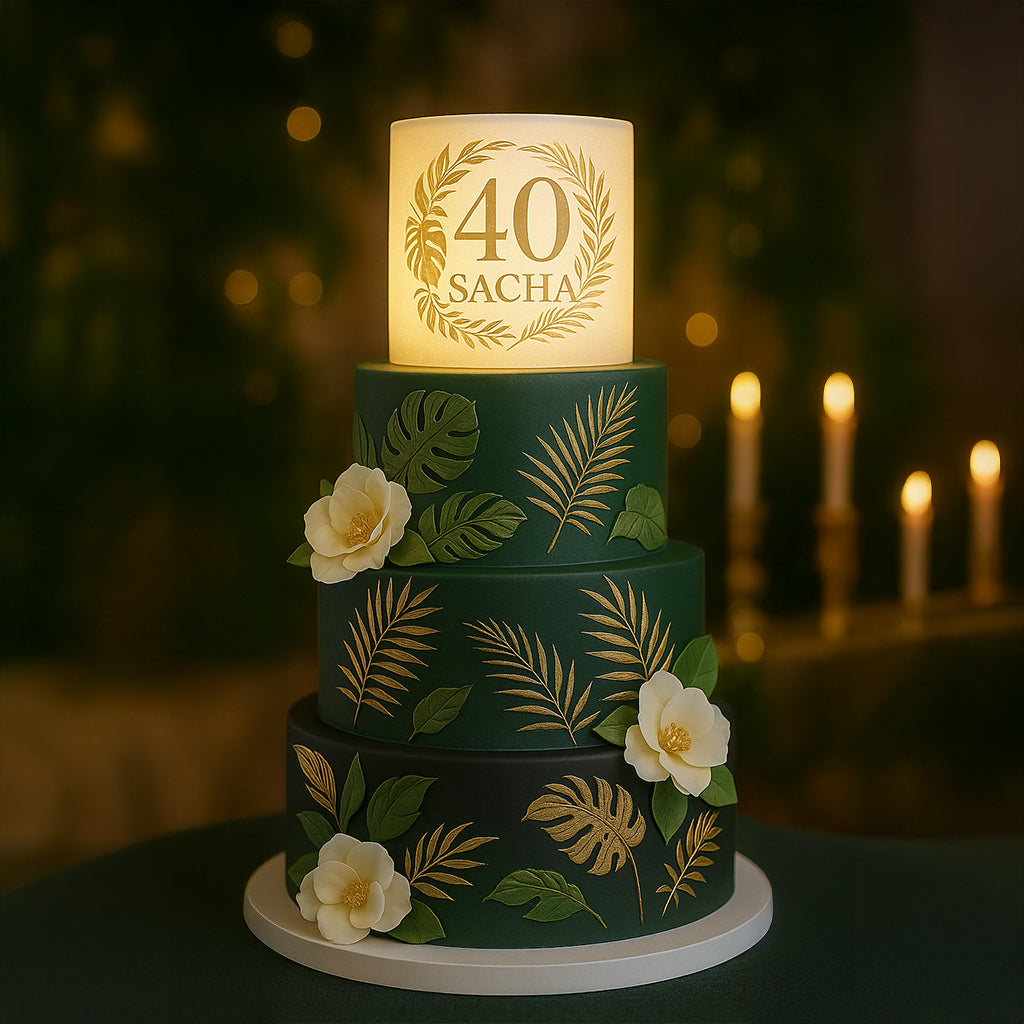 Lampe 3D Hinels spéciale gâteau – Personnalisée, LED RVB & télécommande