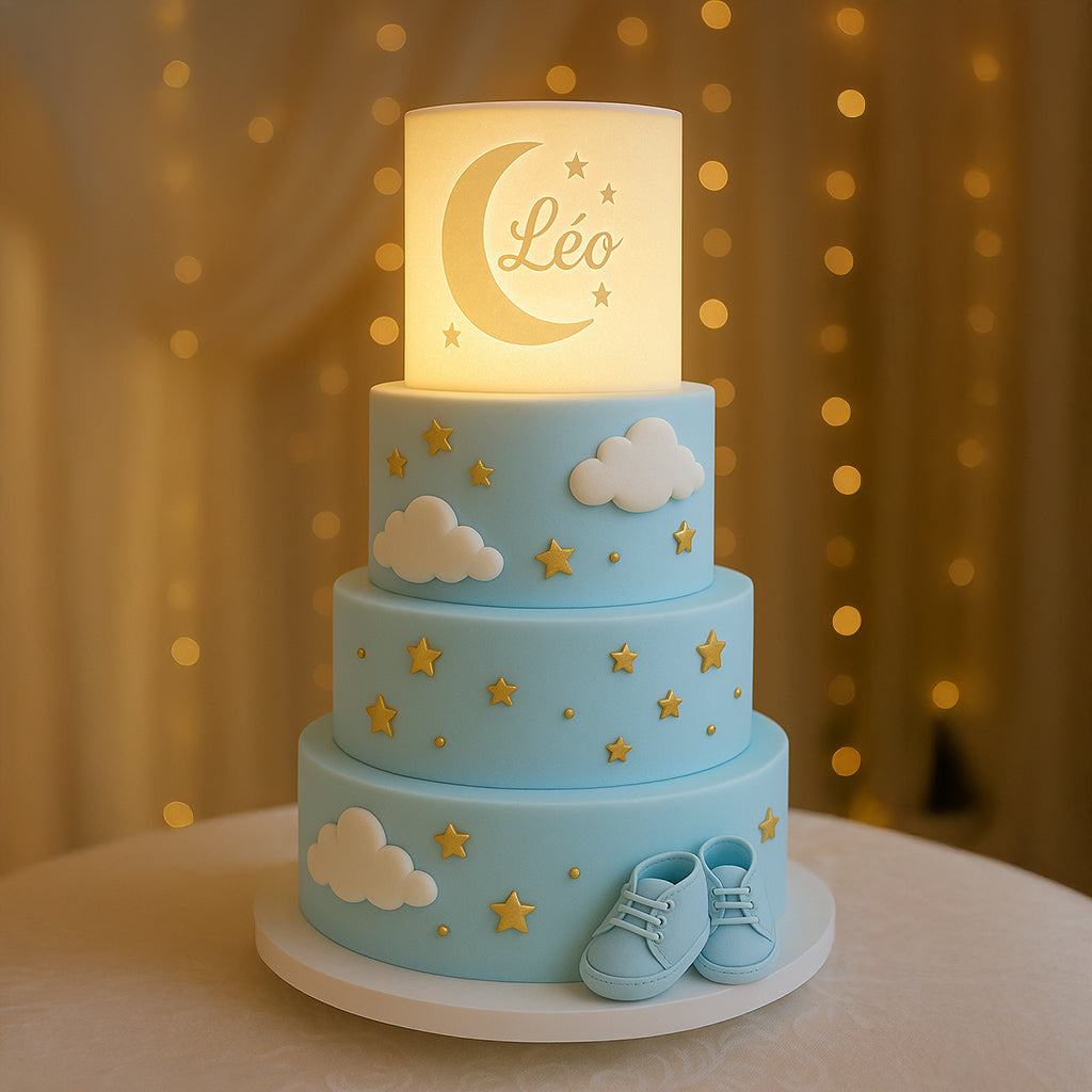 Lampe 3D Hinels spéciale gâteau – Personnalisée, LED RVB & télécommande