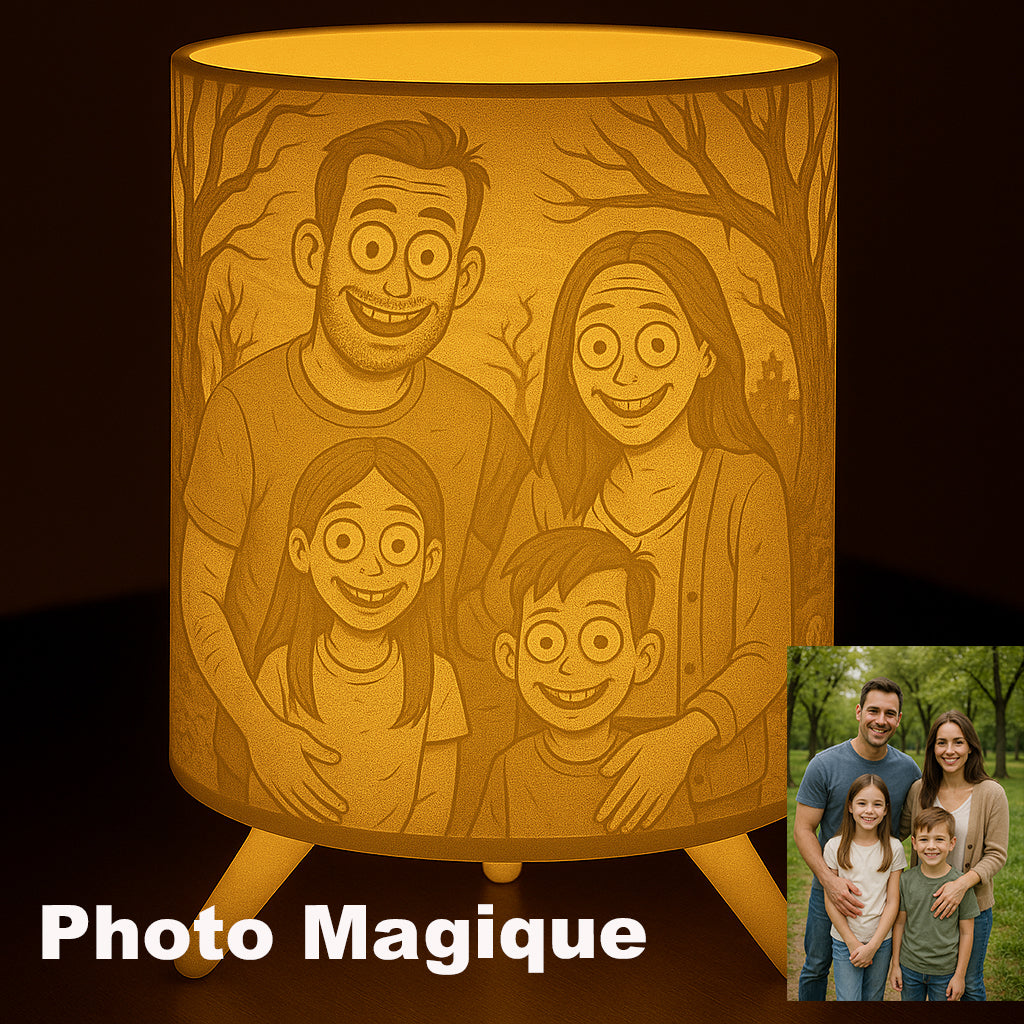 Kit lampe Halloween personnalisé avec motifs festifs et prénom, idéal comme décoration lumineuse ou cadeau original.