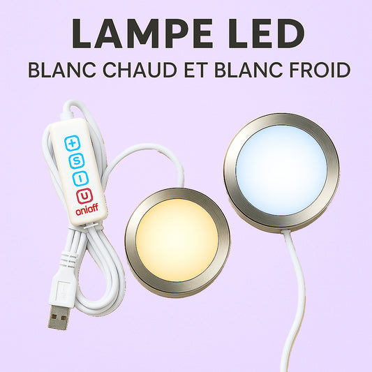 Lampe LED blanche, sobre et élégante pour une décoration lumineuse moderne.