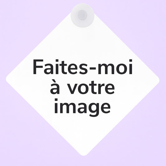 Panneau ventouse personnalisé avec prénom, parfait pour voiture, chambre ou bureau.