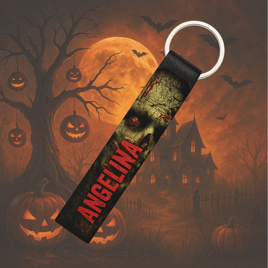Porte-clé Halloween personnalisé avec prénom, accessoire unique et original pour offrir en cadeau festif