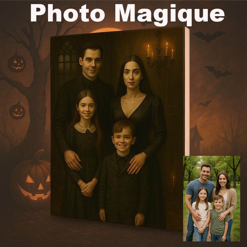 Tableau Halloween personnalisé avec prénom et motifs festifs, idéal pour une décoration unique et originale.