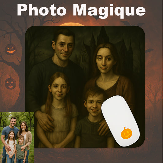 Tapis de souris Halloween personnalisé, parfait comme cadeau original et pratique pour une ambiance festive.