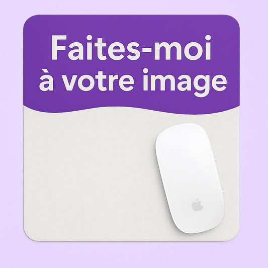 Tapis de souris sublimé avec photo personnalisée, accessoire unique pour le bureau.